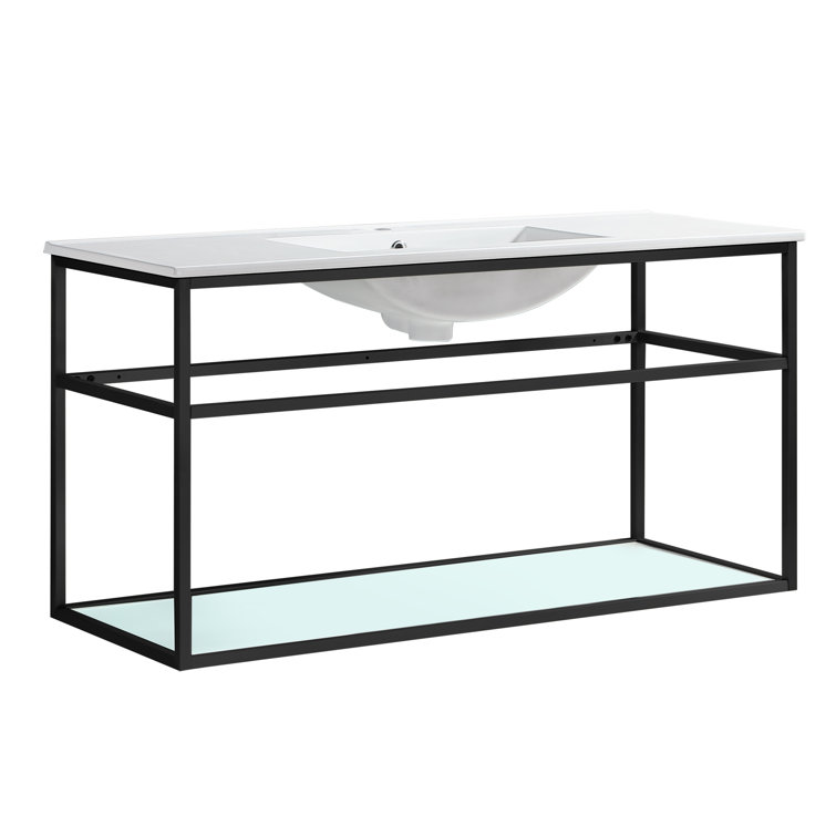 Swiss Madison Pierre 48" Single, Metal Frame, Open Shelf, Bathroom